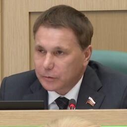 Первый зампред Комитета Совфеда по аграрно-продовольственной политике и природопользованию Игорь ЗУБАРЕВ. Кадр трансляции СФ