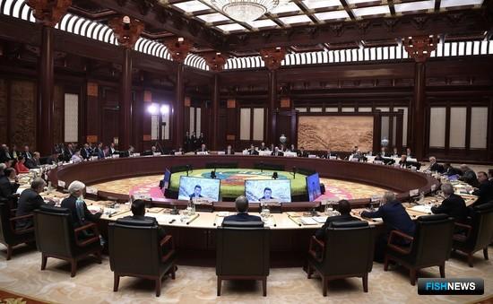 Круглый стол в рамках форума «Один пояс, один путь» прошел в Пекине. Фото пресс-службы президента РФ