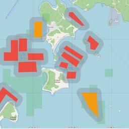 Оба участка (выделены оранжевым) находятся вблизи островов у Владивостока. Скриншот карты сервиса «Аквавосток»