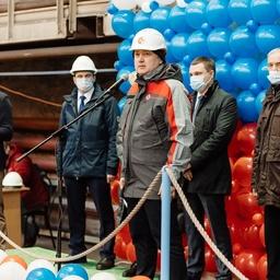 В церемонии закладки судна принял участие технический директор ГК «Русский краб» Евгений ГАВРИШ. Фото пресс-службы группы компаний